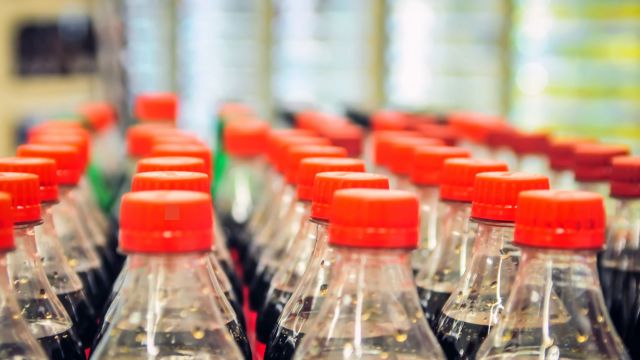 Soda bottles in a store